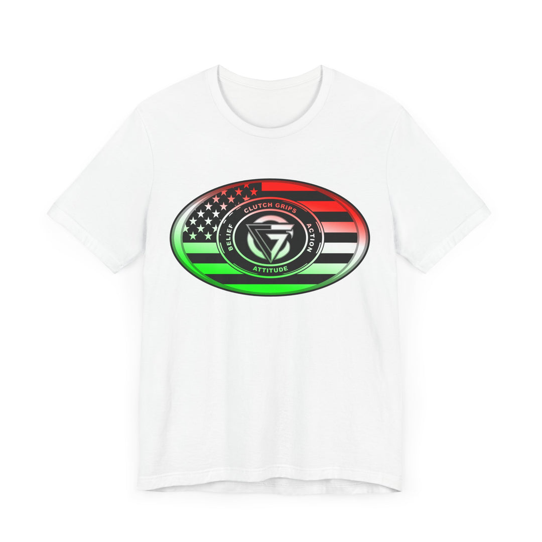 CG LOGO OVAL USA FLAG  RED WHITE GREEN FADE