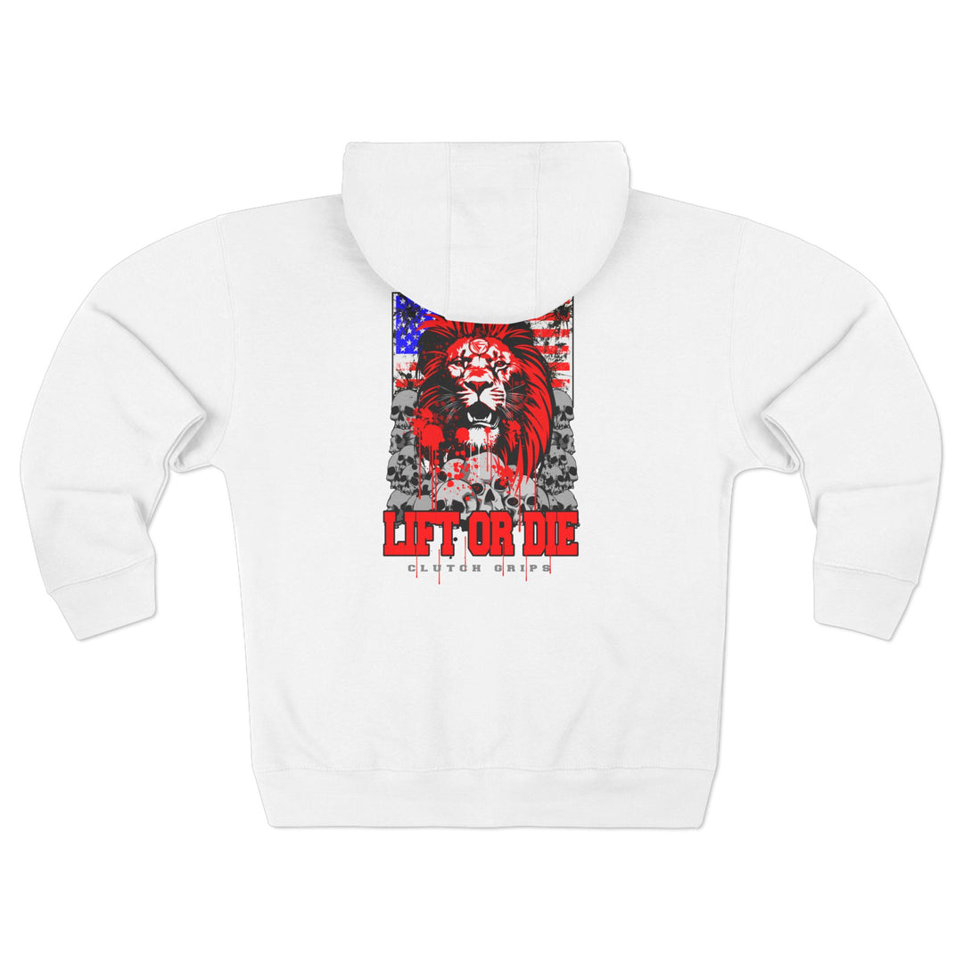 CG LION HEART RED WHITE BLUE/LIFT OR DIE ZIP UP