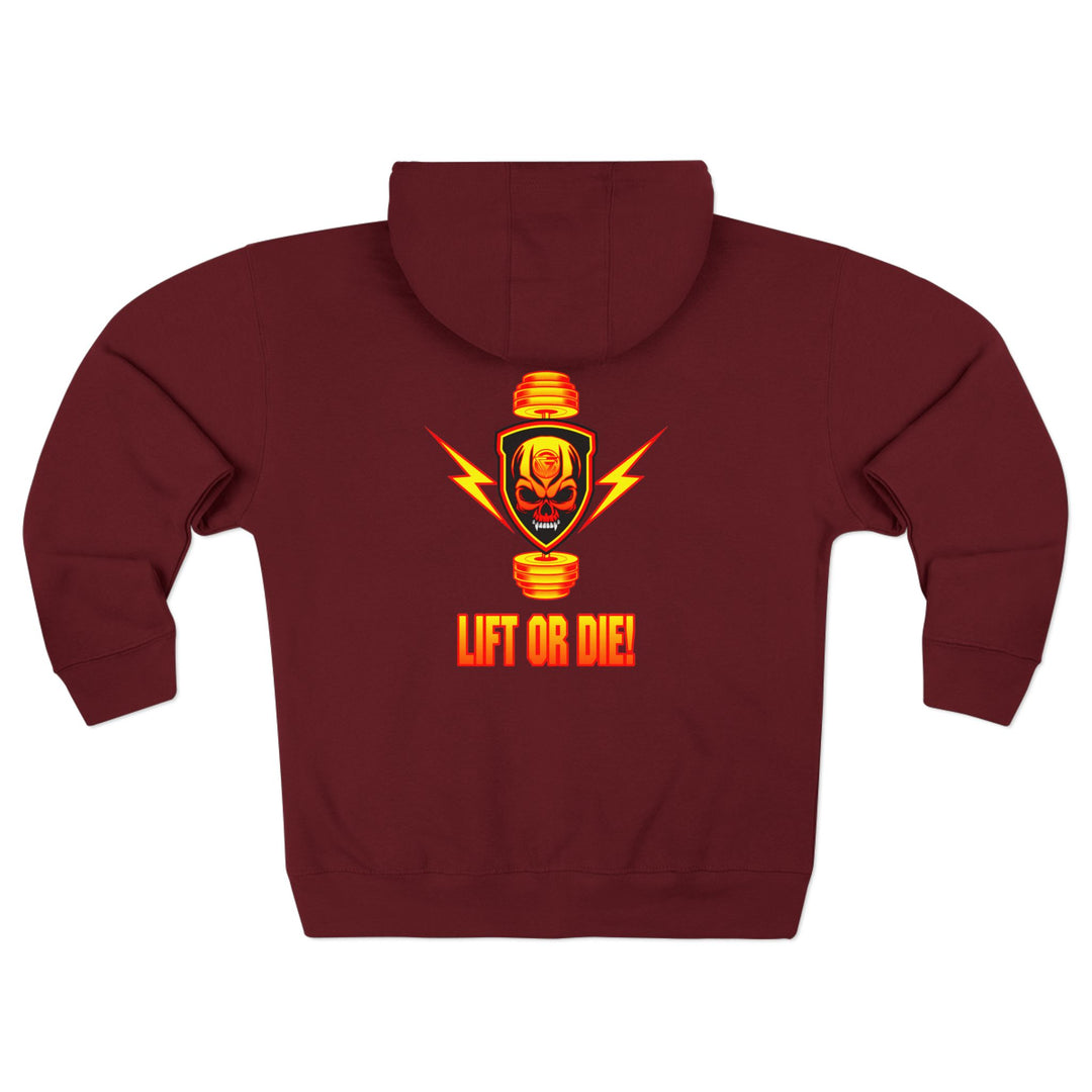 CG SGL SKULL BELL RED GOLD/LIFT OR DIE ZIP UP