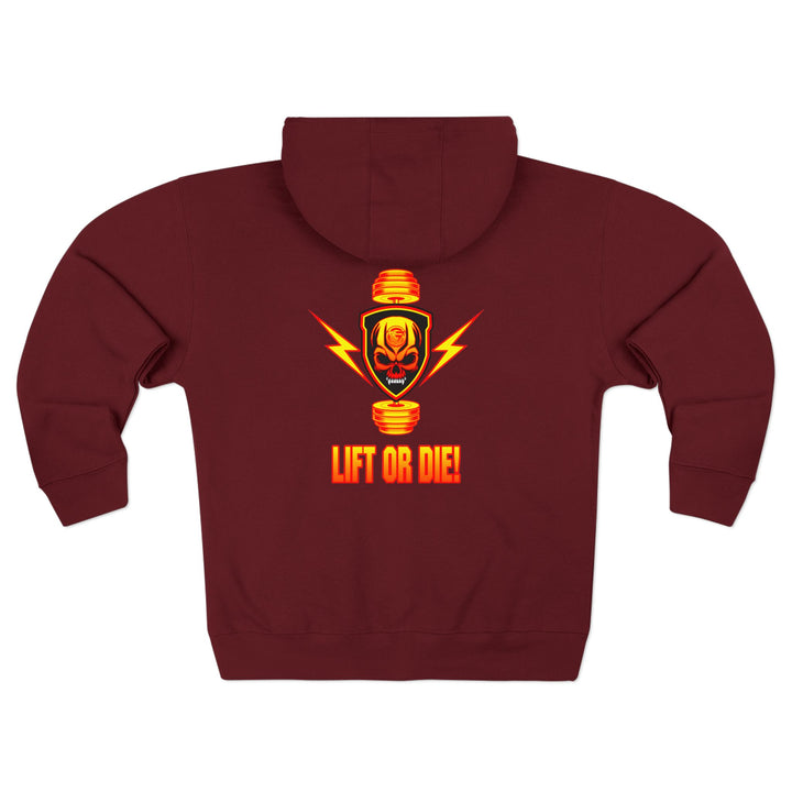 CG SGL SKULL BELL RED GOLD/LIFT OR DIE ZIP UP
