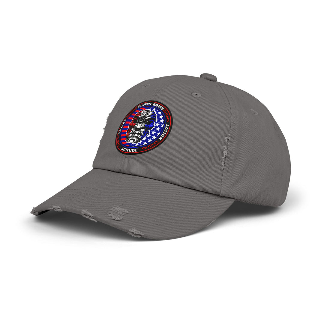 SAMURAI MASK RED WHITE BLUE FLAG/BELIEF ATTITUDE ACTION CAP