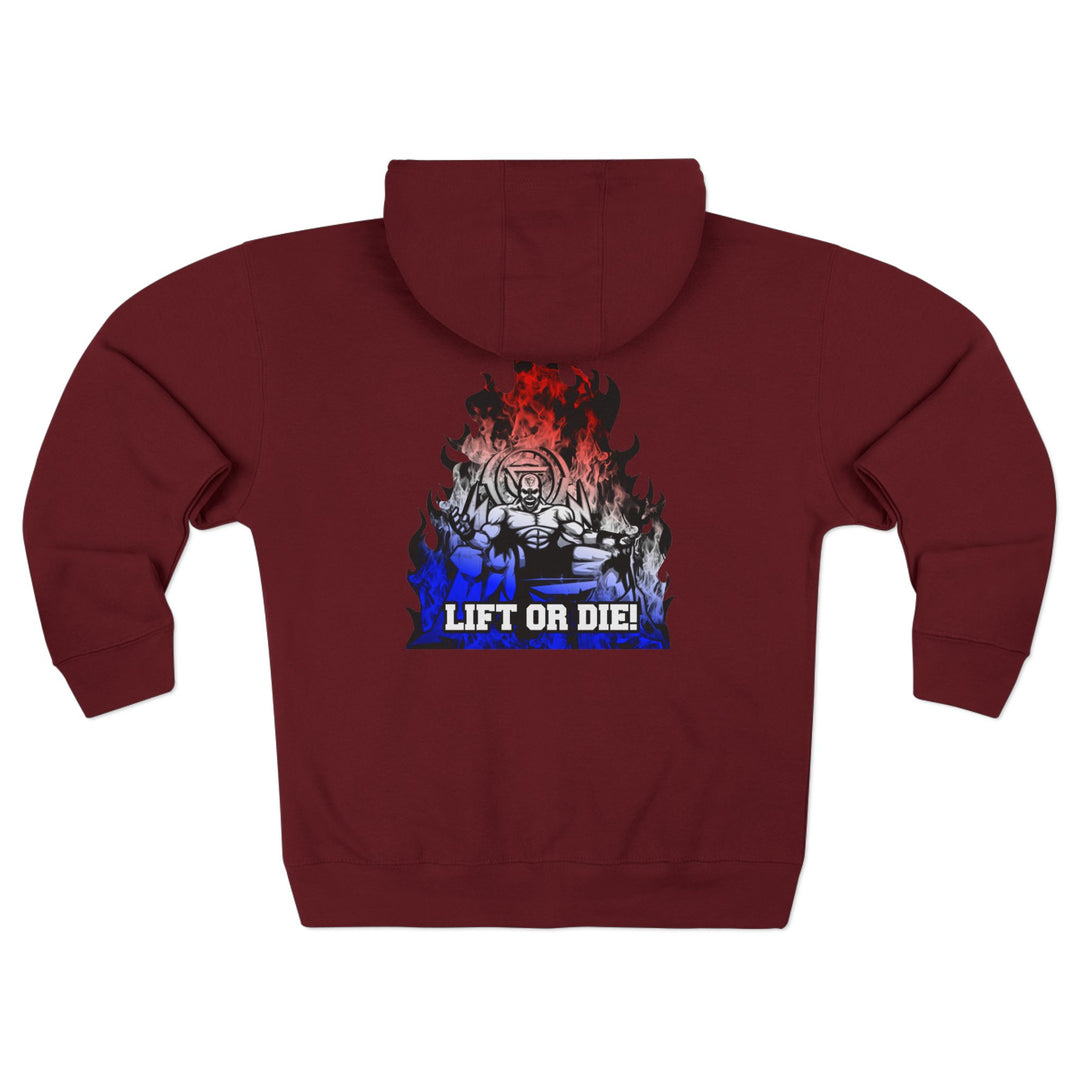 MAC FINAL BOSS RED WHITE BLUE FADE/LIFT OR DIE ZIP UP