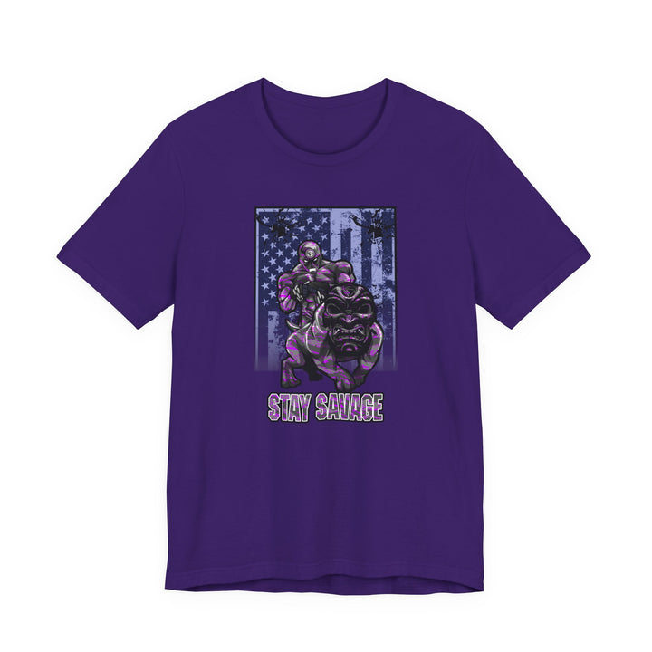 ANGRY DOG FLAG PURPLE GREY CAMO/STAY SAVAGE