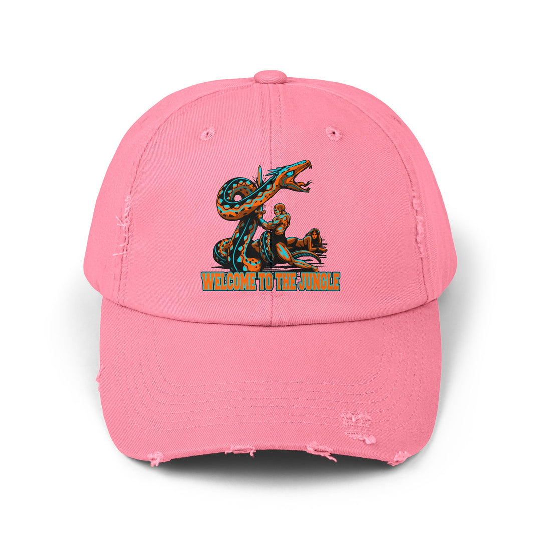 SERPENT SLAYER ORANGE AQUA WELCOME TO THE JUNGLE CAP