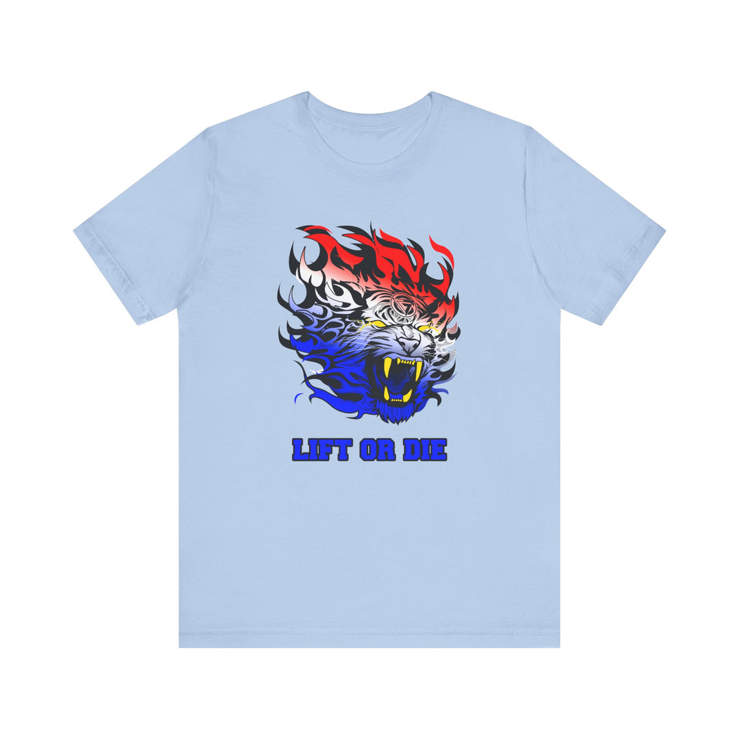 TIGER FLAME RED WHITE BLUE FADE /LIFT OR DIE