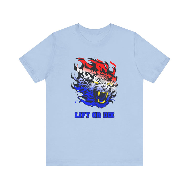 TIGER FLAME RED WHITE BLUE FADE /LIFT OR DIE