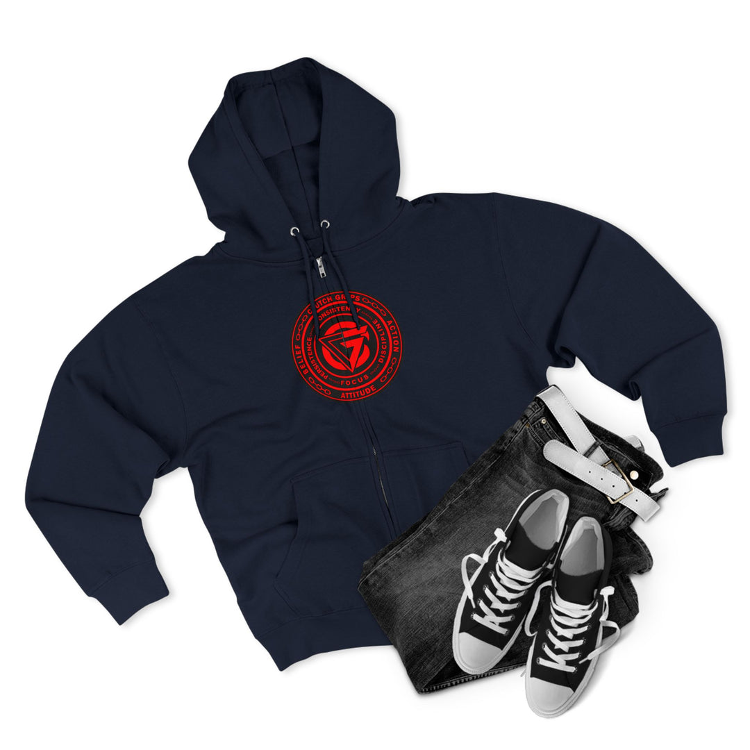 CG  NAVY SEAL TRIBUTE  RIP RED BLACK /WELCOME TO THE JUNGLE ZIP UP