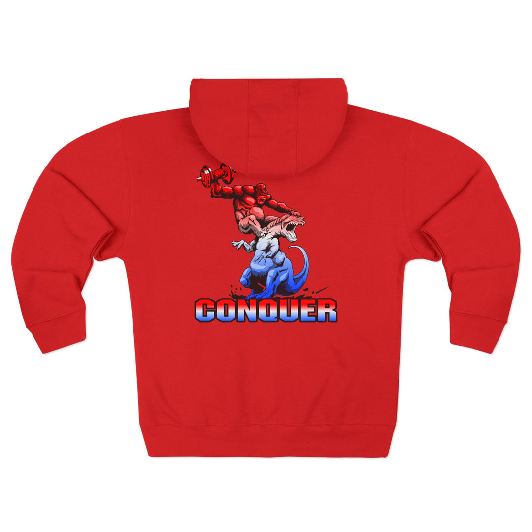 CG APE VS ZILLA 2ND FIGHTRED WHITE BLUE FADE /CONQUER ZIP UP
