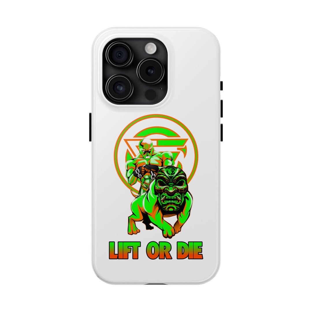 ANGRY DOG ORANGE GREEN PHONE CASE /LIFT OR DIE