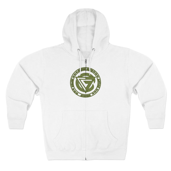 CG SGL SKULL DRAGON TIGER BELL ARMY GREEN /LIFT OR DIE ZIP UP