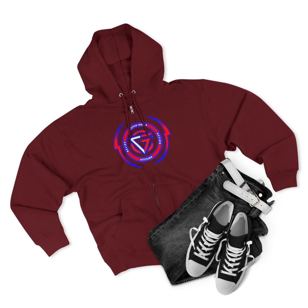 CG LION HEART RED WHITE BLUE/LIFT OR DIE ZIP UP