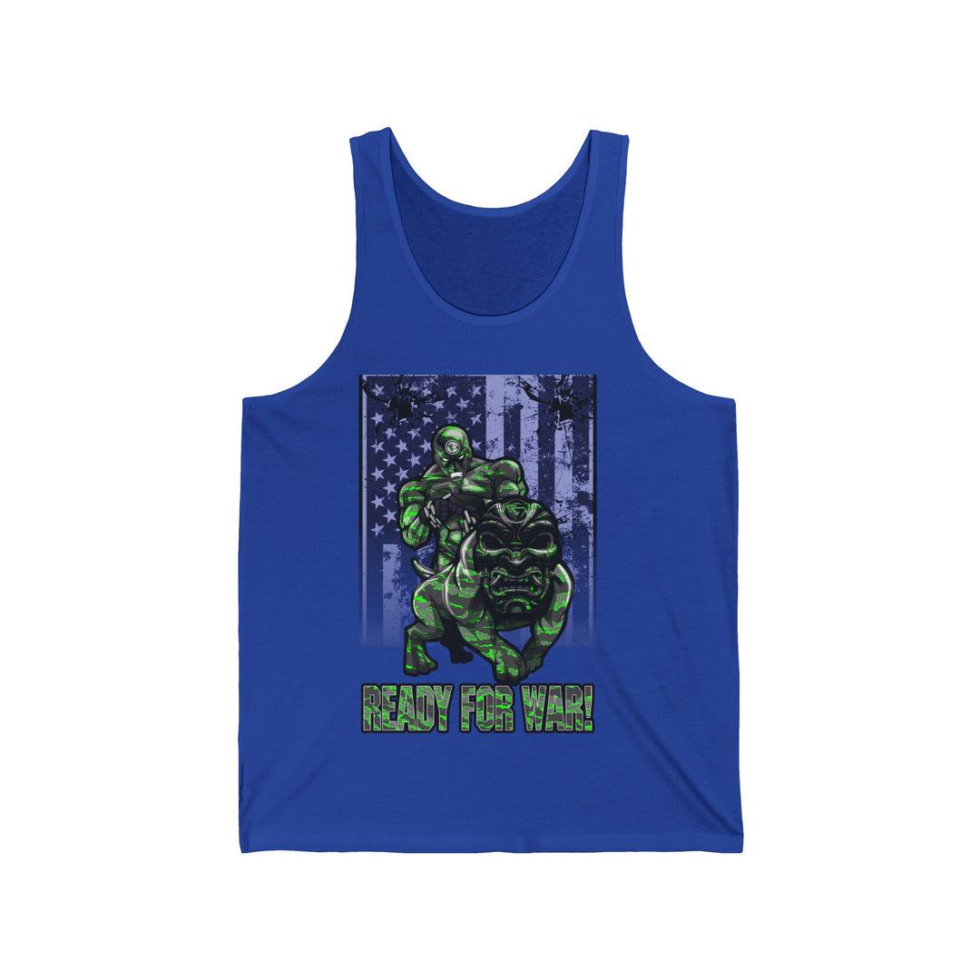 ANGRY DOG GREEN GREY CAMO TANK FLAG/READY FOR WAR