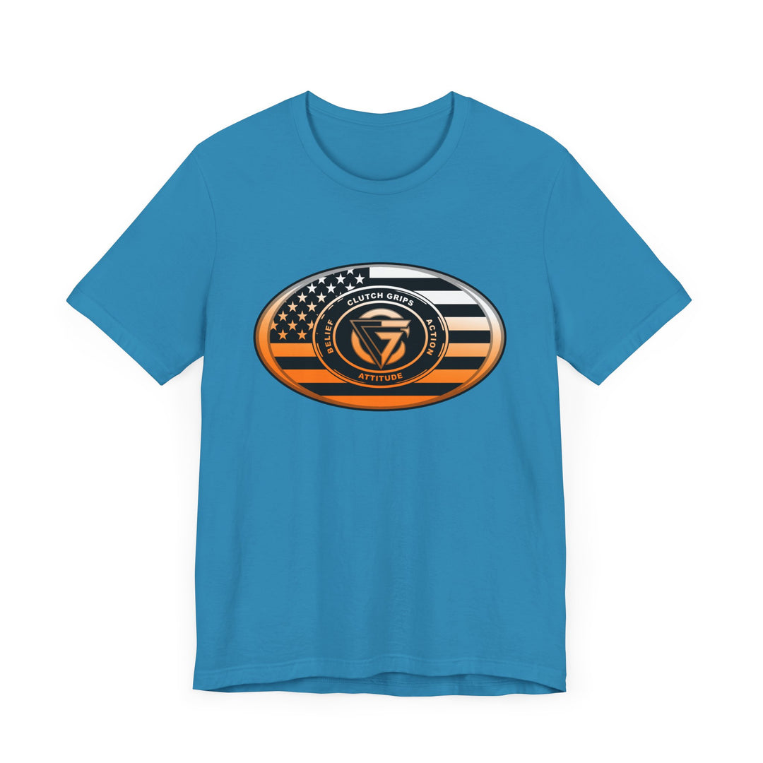 CG LOGO OVAL USA FLAG  ORANGE WHITE  FADE