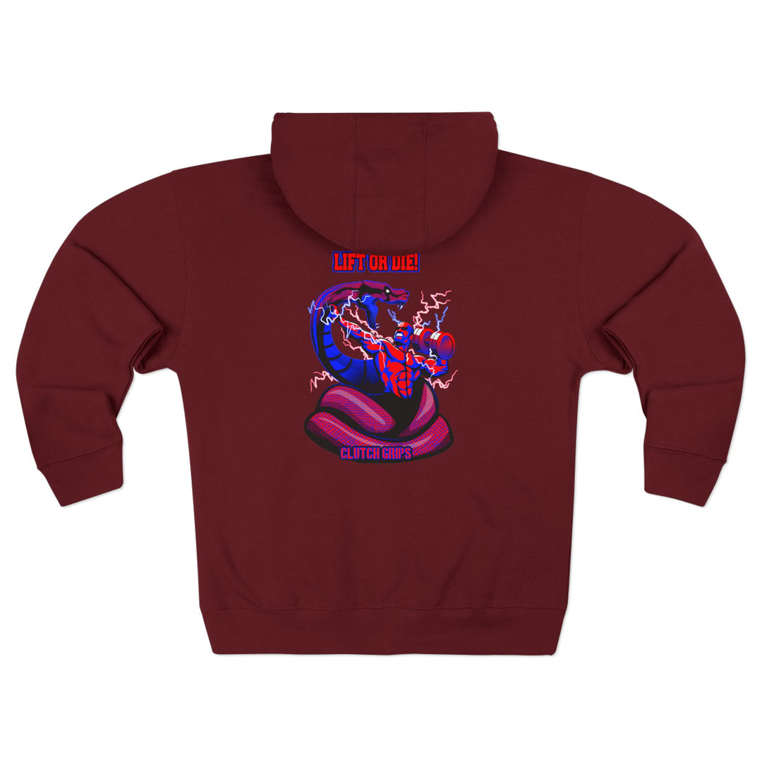 MAC VS SNAKE RED BLUE /LIFT OR DIE ZIP UP