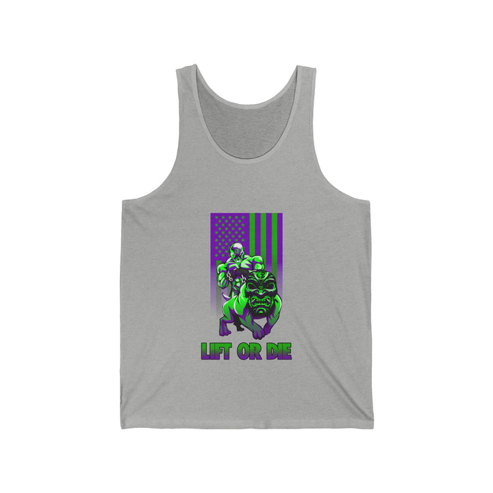 ANGRY DOG GREEN PURPLE TANK FLAG/LIFT OR DIE