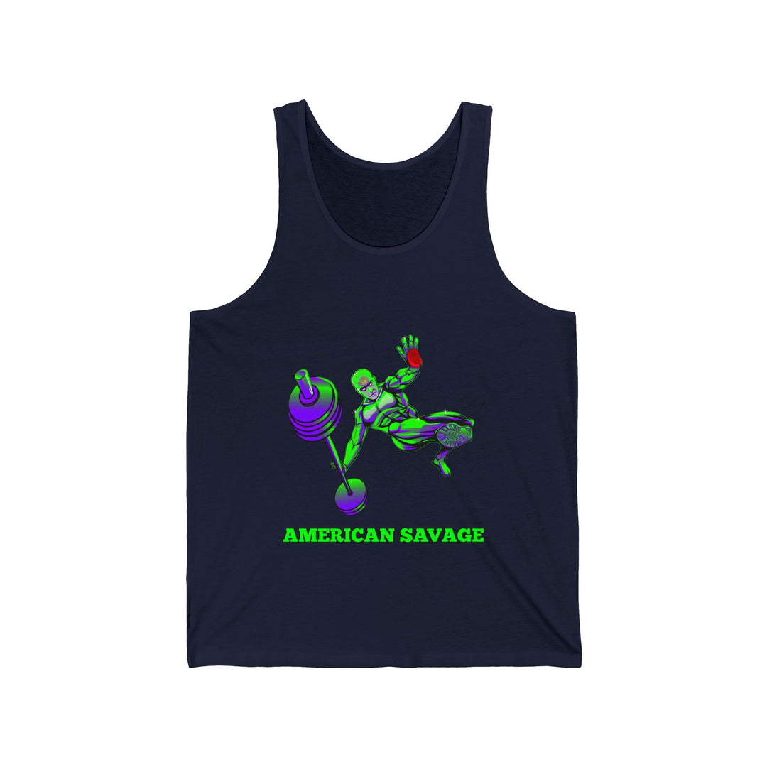 MAC-JUMP PURPLE GREEN TANK/ AMERICAN SAVAGE