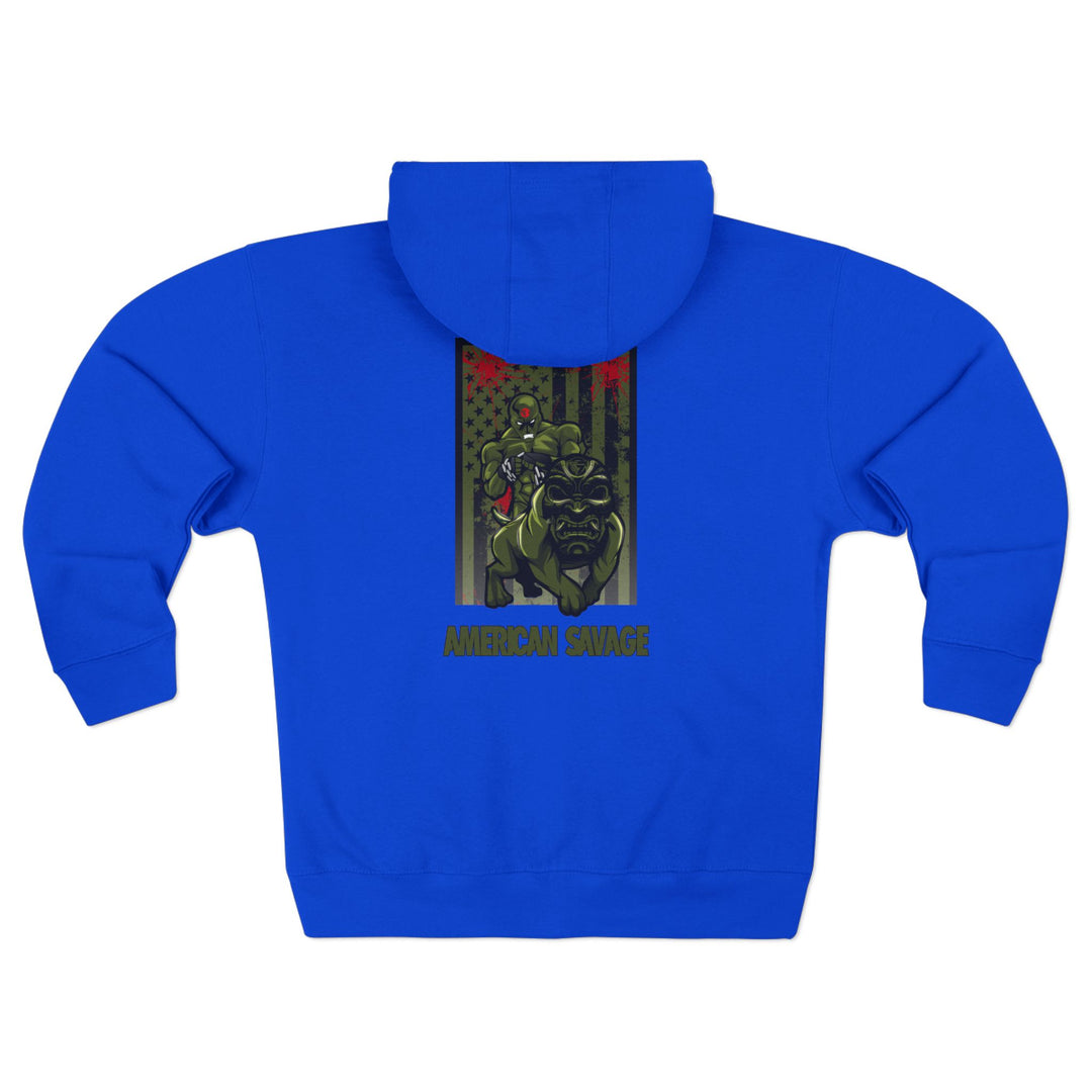 CG ANGRY DOG MILITARY GREEN BLOOD RED /AMERICAN SAVAGE ZIP UP