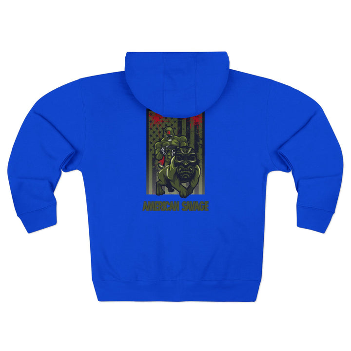 CG ANGRY DOG MILITARY GREEN BLOOD RED /AMERICAN SAVAGE ZIP UP