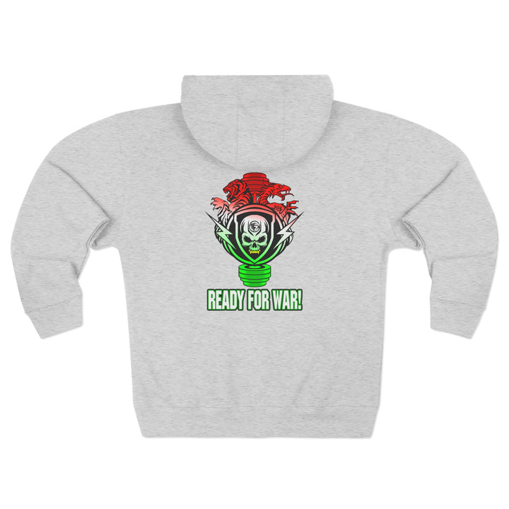 SKULLATOR SGL BELL DRAGON TIGER RED WHITE GREEN FADE/READY FOR WAR ZIP UP