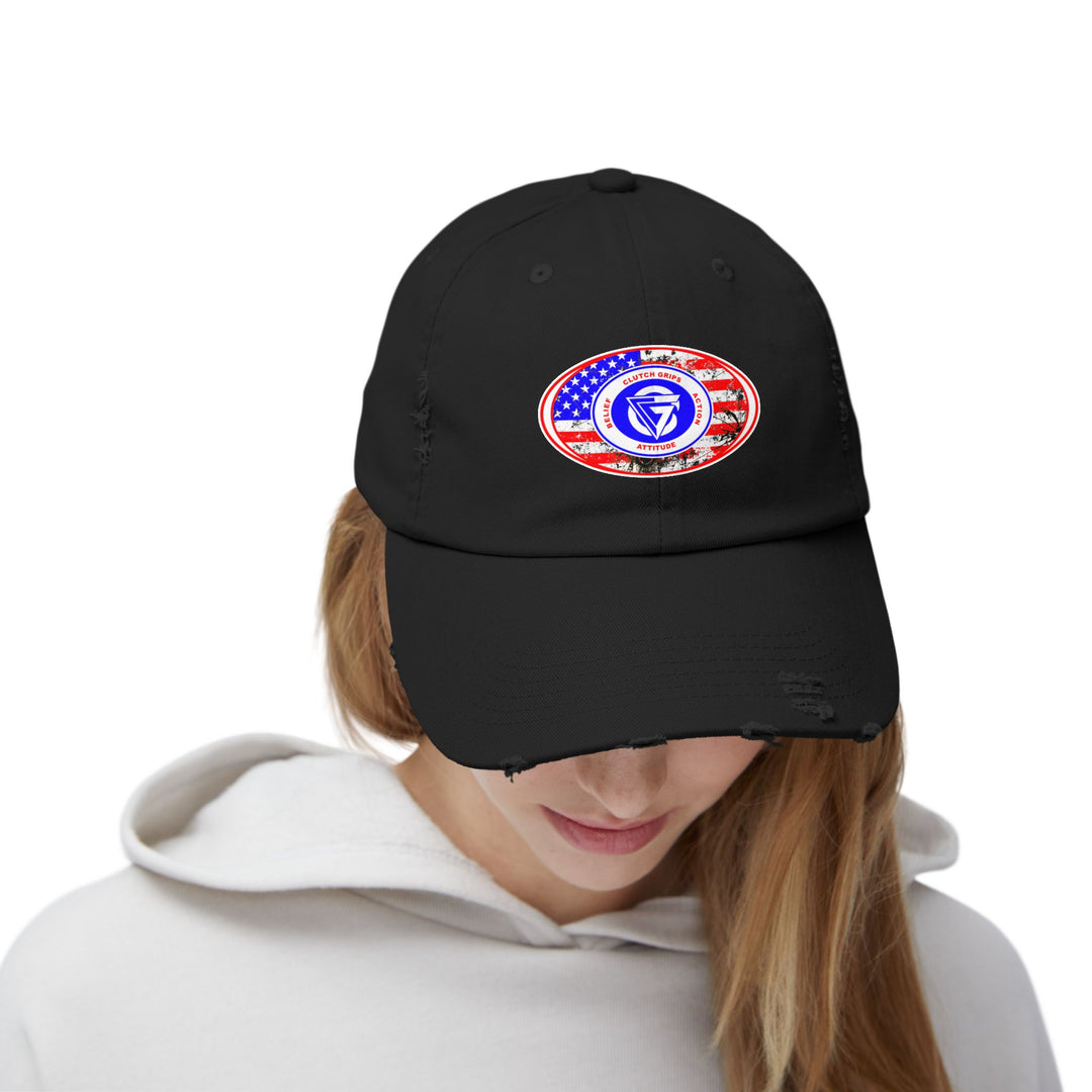 CG OVAL LOGO DISTRESSED FLAG /BELIEF ATTITUDE ACTION CAP