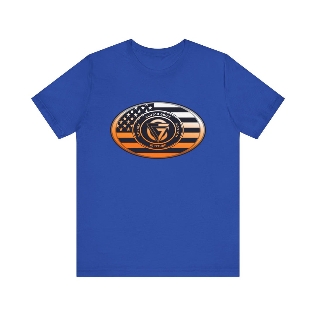 CG LOGO OVAL USA FLAG  ORANGE WHITE  FADE