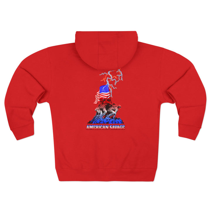 AMERICAN WARRIOR TRIBUTE  RED WHITE BLUE/AMERICAN SAVAGE ZIP UP