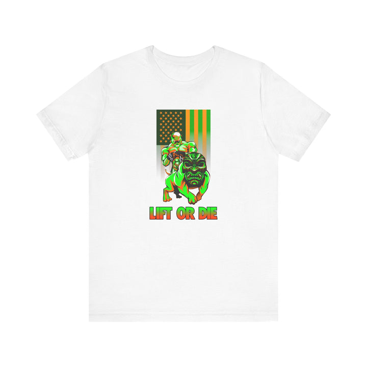 ANGRY DOG ORANGE GREEN  FLAG/LIFT OR DIE