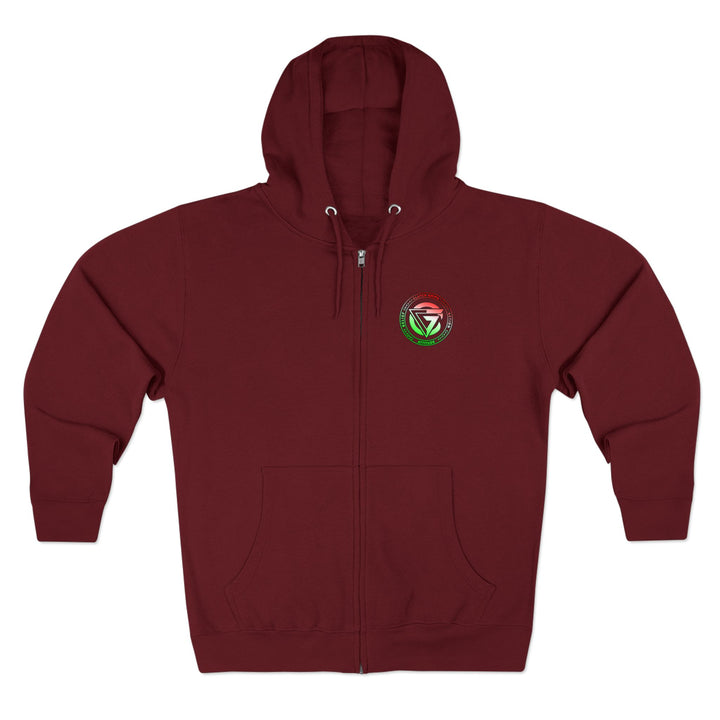 SKULLATOR SGL BELL DRAGON TIGER RED WHITE GREEN FADE/READY FOR WAR ZIP UP
