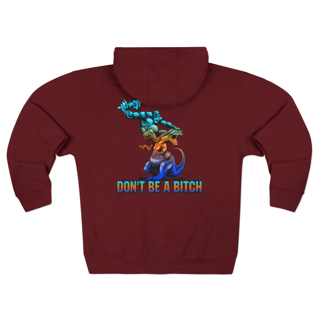 CG APE VS ZILLA 2ND FIGHT BLUE ORANGE AQUA /DONT BE A BITCH ZIP UP