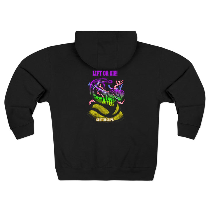 MAC VS SNAKE YELLOW GREEN PURPLE FADE /LIFT OR DIE ZIP UP