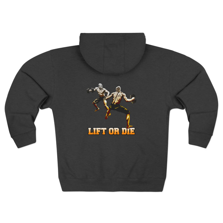 CG STAND OF ORANGE WHITE FADE/LIFT OR DIE ZIP UP