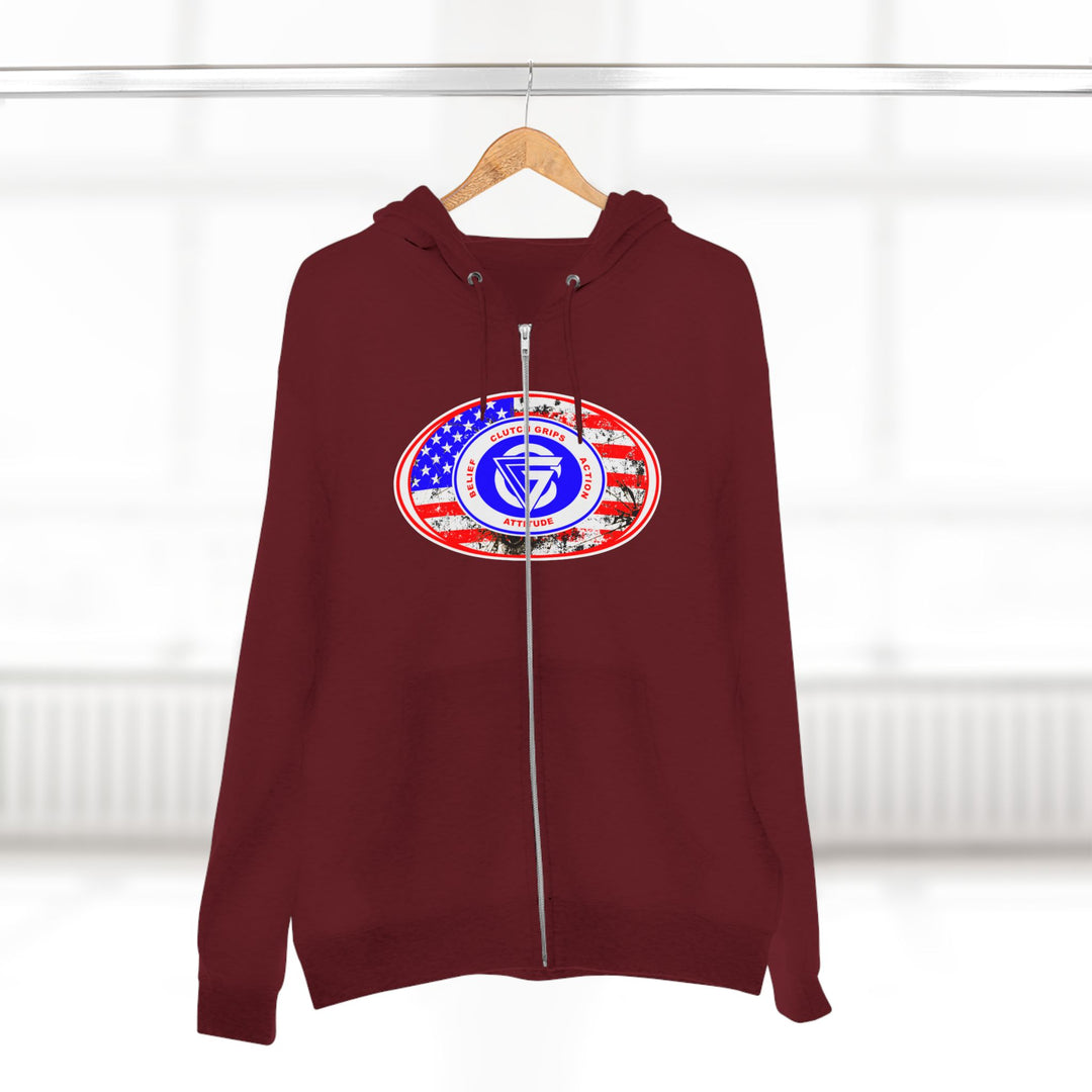 AMERICAN WARRIOR TRIBUTE  RED WHITE BLUE/AMERICAN SAVAGE ZIP UP