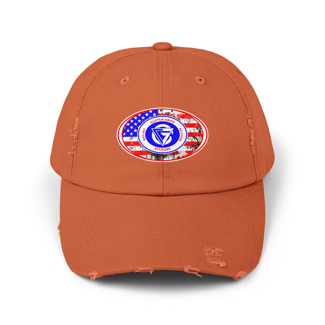CG OVAL LOGO DISTRESSED FLAG /BELIEF ATTITUDE ACTION CAP