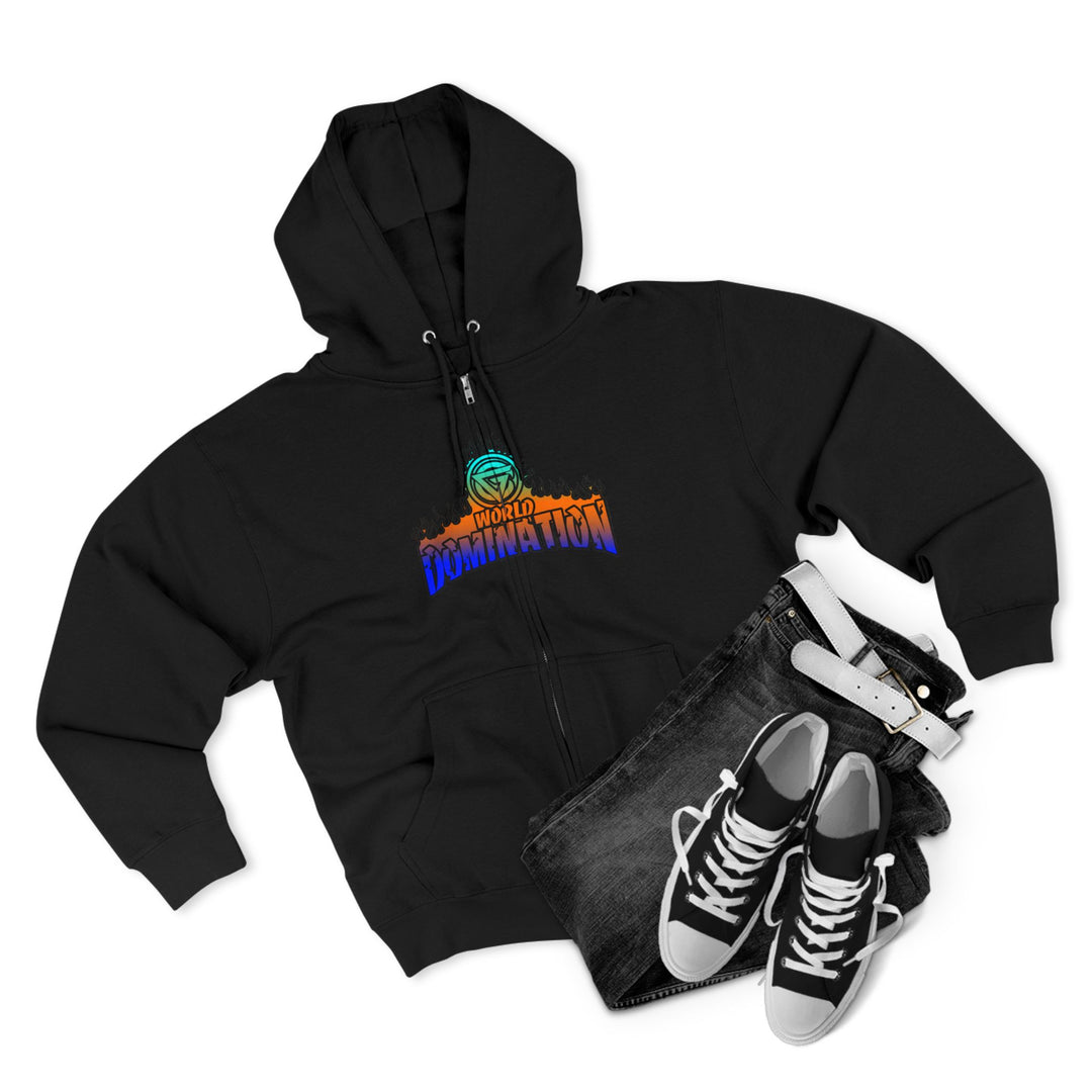 CG SKULLATOR BLUE ORANGE AQUA /WORLD DOMINATION ZIP UP