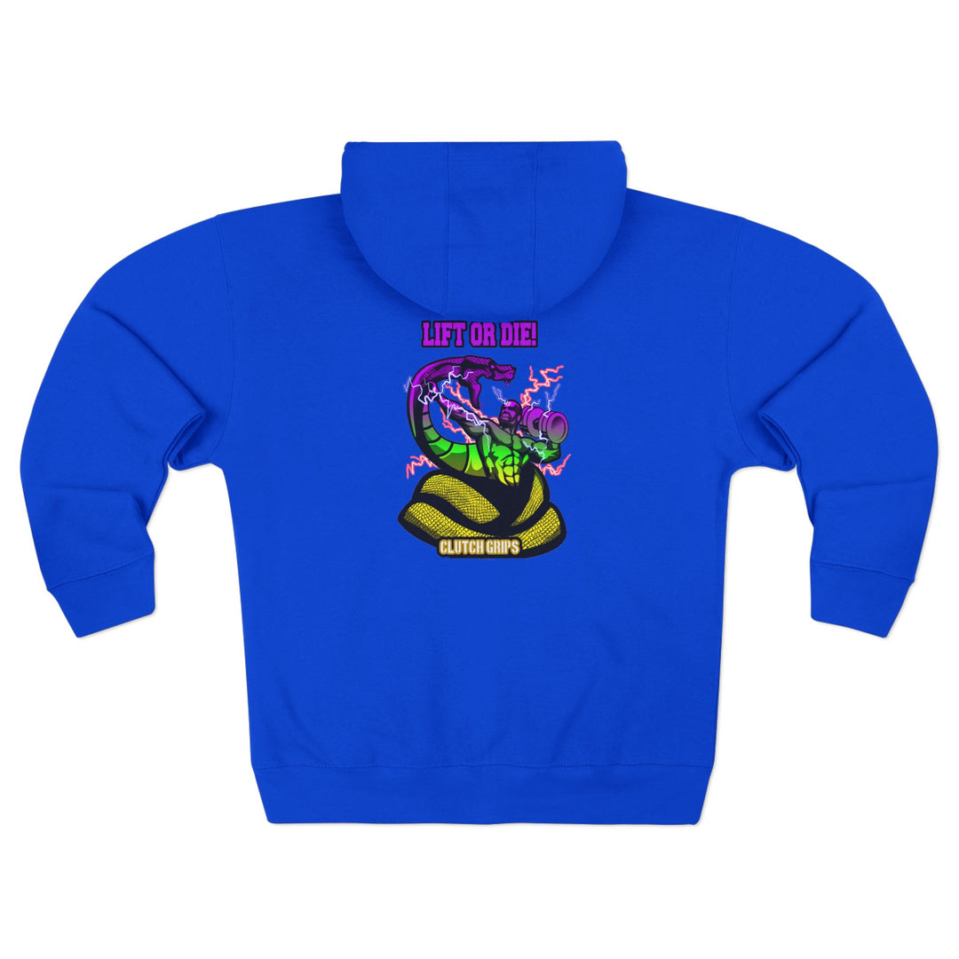 MAC VS SNAKE YELLOW GREEN PURPLE FADE /LIFT OR DIE ZIP UP