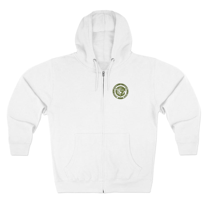 CG SGL SKULL DRAGON TIGER BELL ARMY GREEN/READY FOR WAR ZIP UP