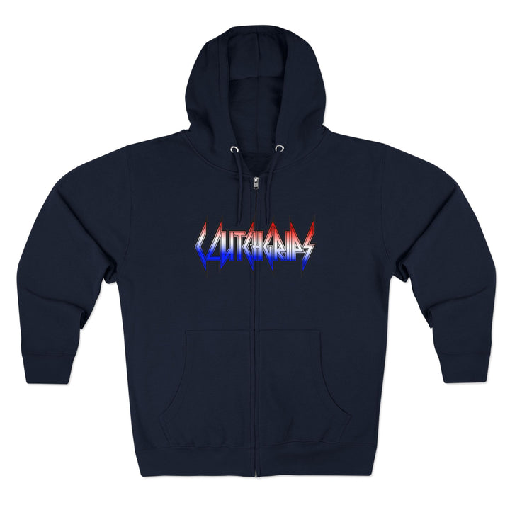 TIGER FLAME RED WHITE BLUE FADE /READY FOR WAR ZIP UP