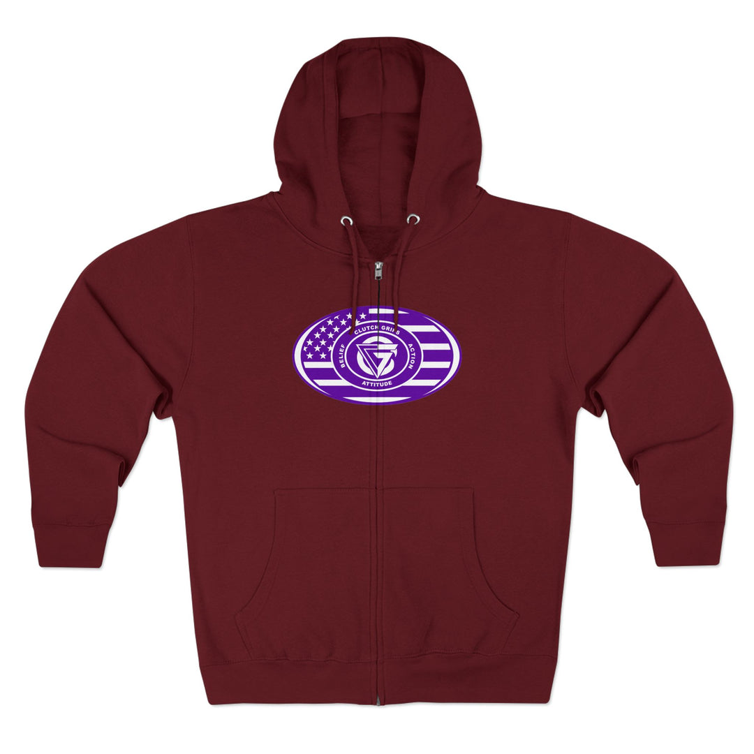 CG PATRIOT WARRIOR PURPLE WHITE /DONT BE A BITCH ZIP UP