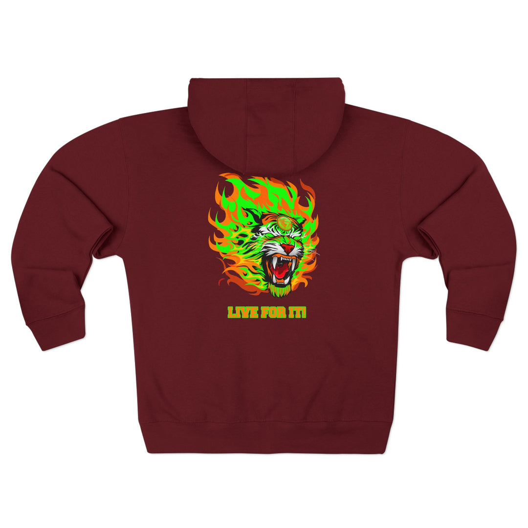 CG TIGER FLAME GREEN ORANGE/LIVE FOR IT ZIP UP