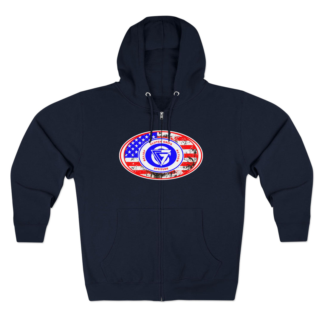 AMERICAN WARRIOR TRIBUTE  RED WHITE BLUE/AMERICAN SAVAGE ZIP UP