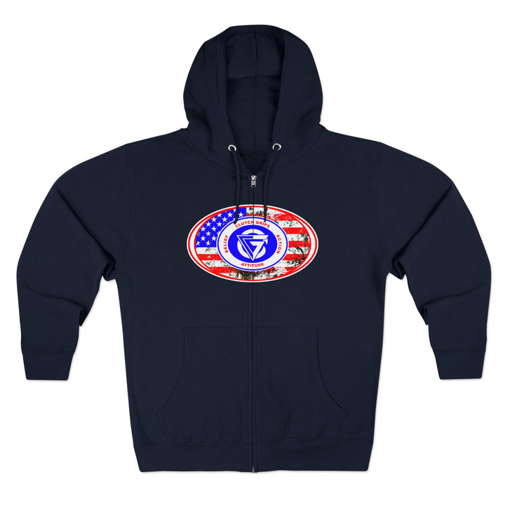 AMERICAN WARRIOR TRIBUTE  RED WHITE BLUE/AMERICAN SAVAGE ZIP UP