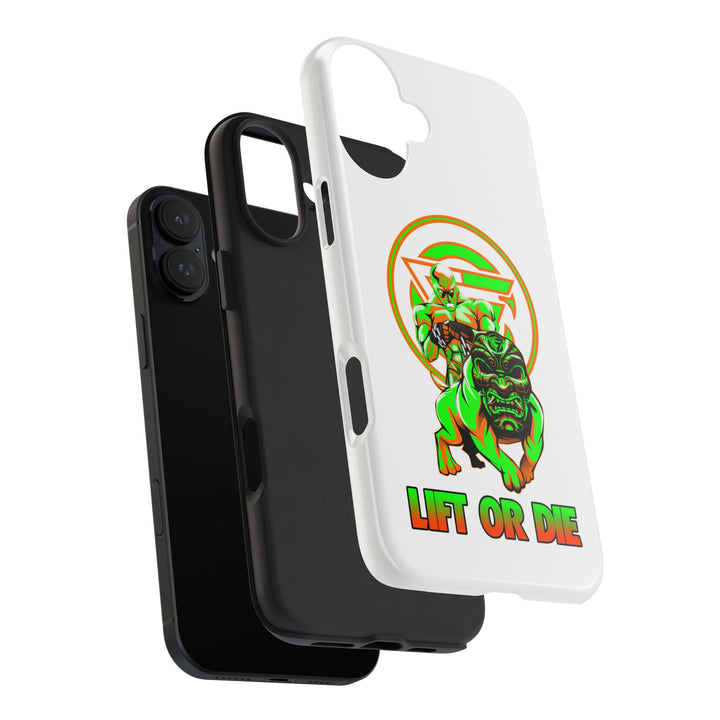ANGRY DOG ORANGE GREEN PHONE CASE /LIFT OR DIE