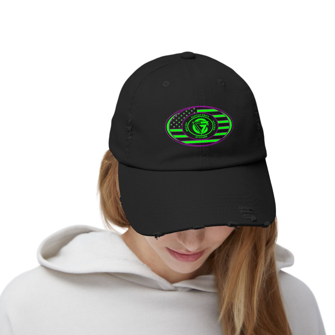 CG PURPLE GREEN FLAG OVAL CAP