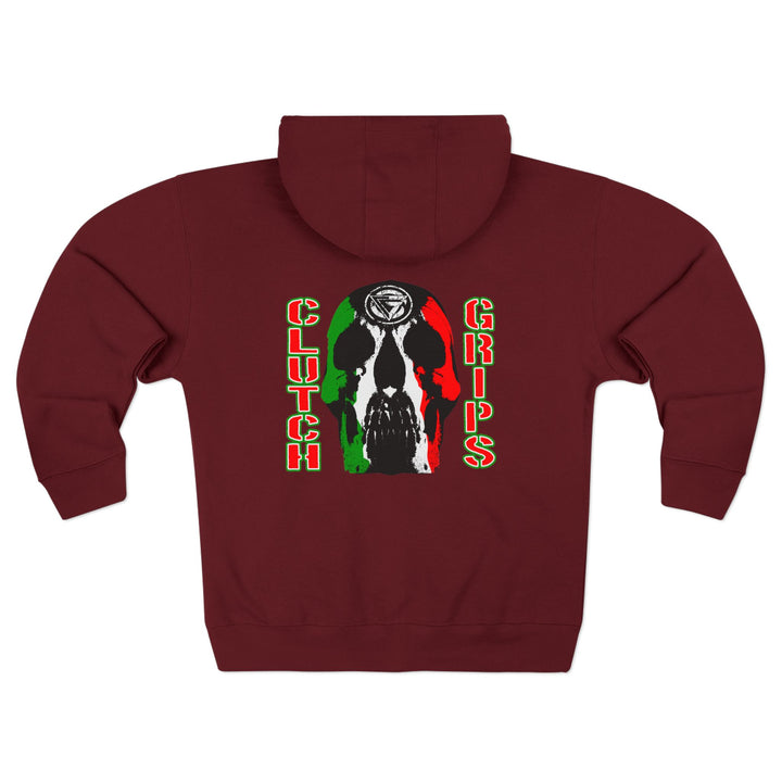CG SKULL RED WHITE GREEN/CLUTCHGRIPS ZIP UP
