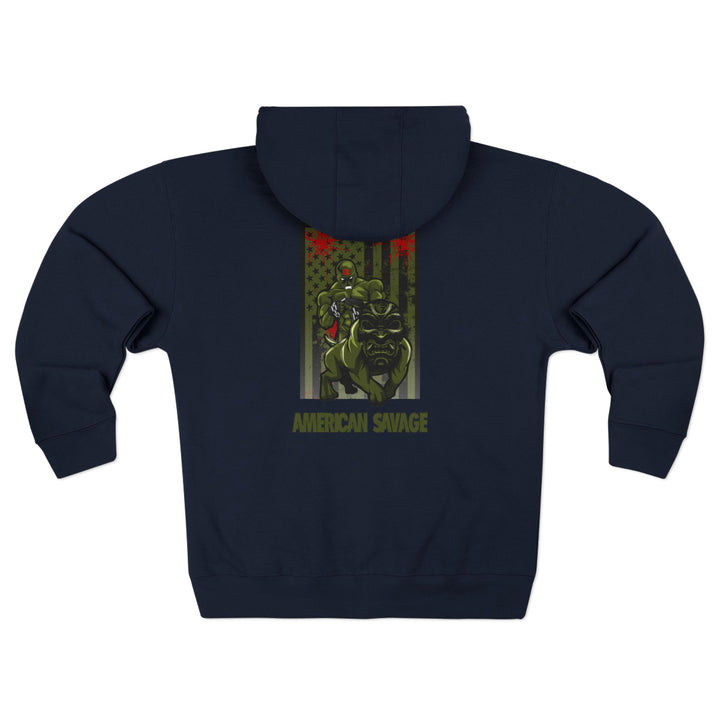 CG ANGRY DOG MILITARY GREEN BLOOD RED /AMERICAN SAVAGE ZIP UP