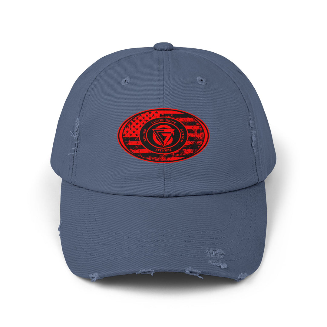CG DISTRESSED RED BLK FLAG CAP