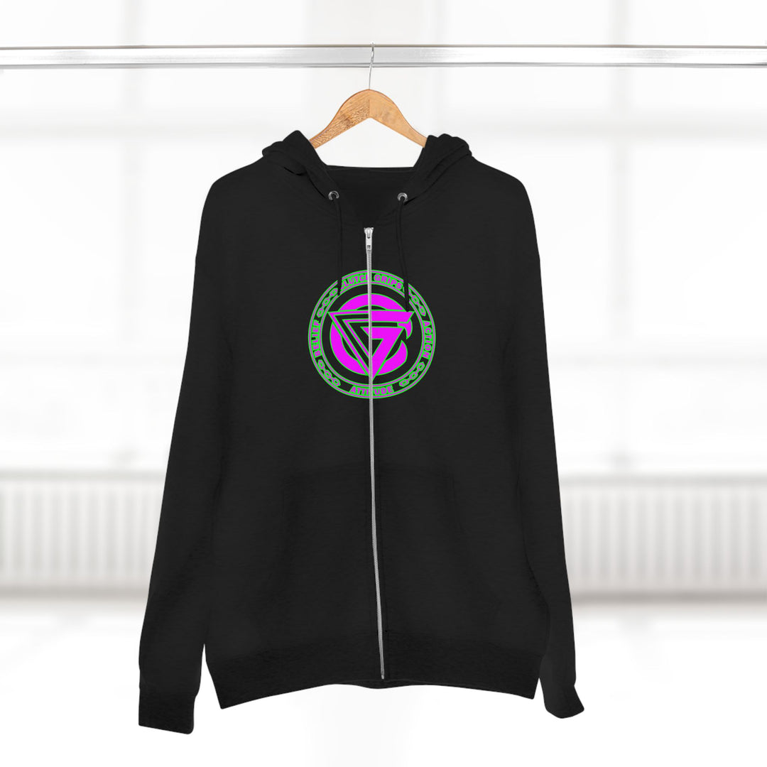 CG TIGER FLAME PURPLE GREEN /FIGHT FOR IT ZIP UP