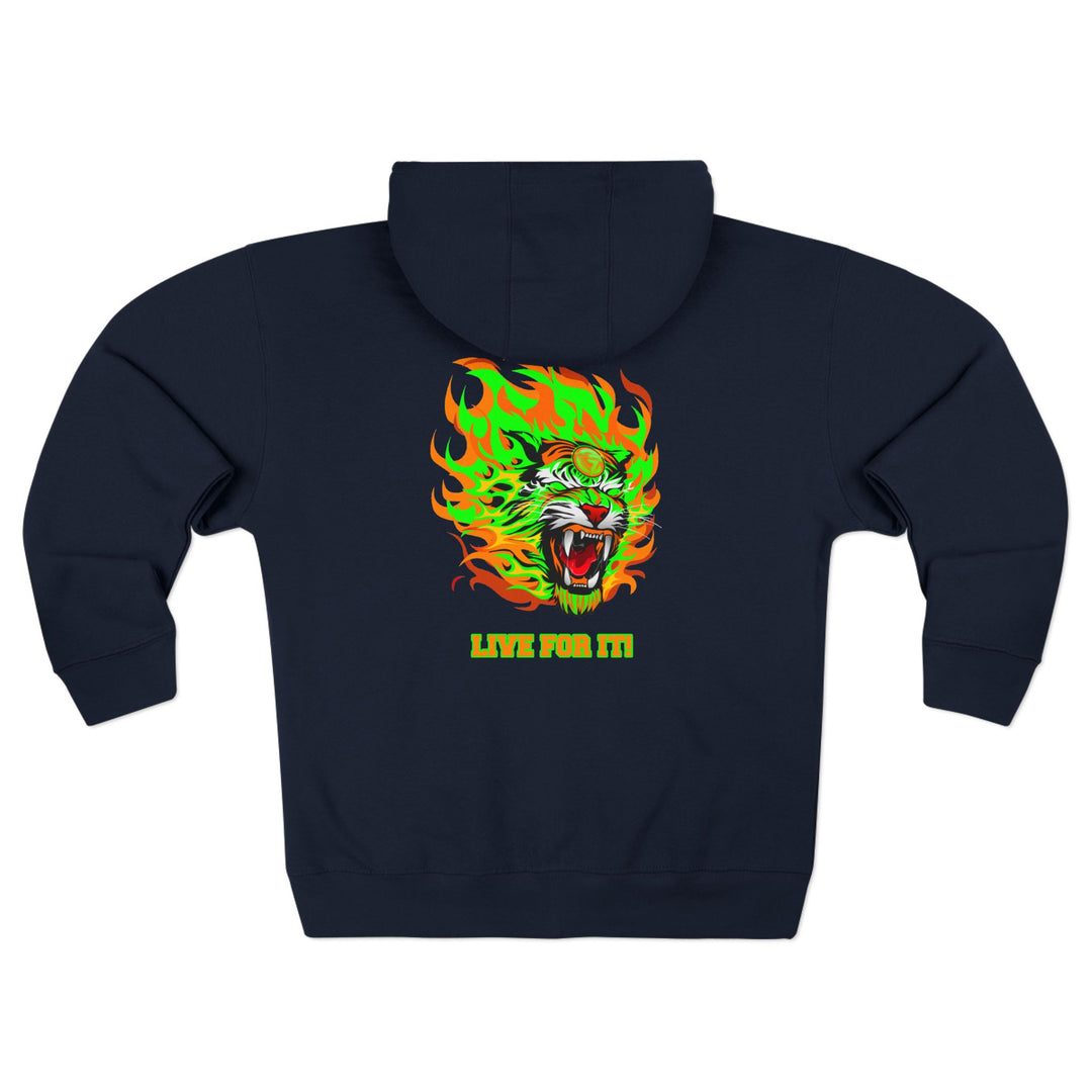 CG TIGER FLAME GREEN ORANGE/LIVE FOR IT ZIP UP