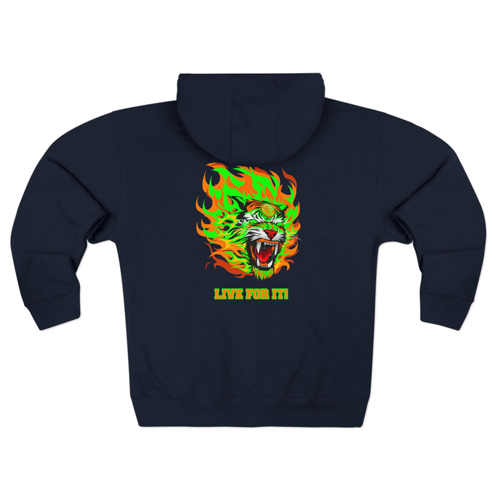 CG TIGER FLAME GREEN ORANGE/LIVE FOR IT ZIP UP