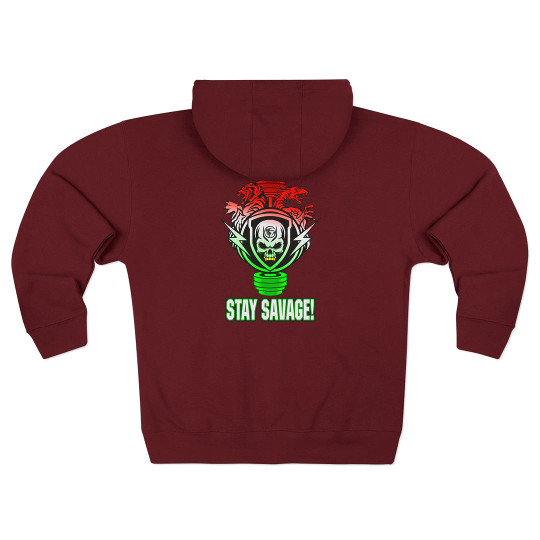 CG SKULLATOR SGL BELL DRAGON TIGER RED WHITE GREEN FADE /STAY SAVAGE ZIP UP